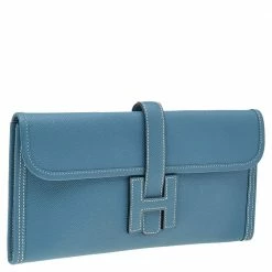 Hermes Hermés Bleu Jean Epsom Leather Elan Jige 29 Clutch For Women -Deals Hermes Store luxury women hermes used handbags p515336 011