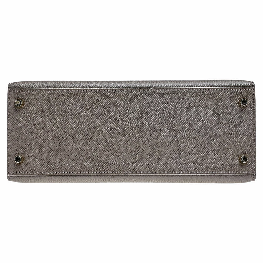 Hermes Etain Epsom Leather Gold Finish Kelly Sellier 28 Bag For Women 9 Hermes Etain Epsom Leather Gold Finish Kelly Sellier 28 Bag For Women - Image 7