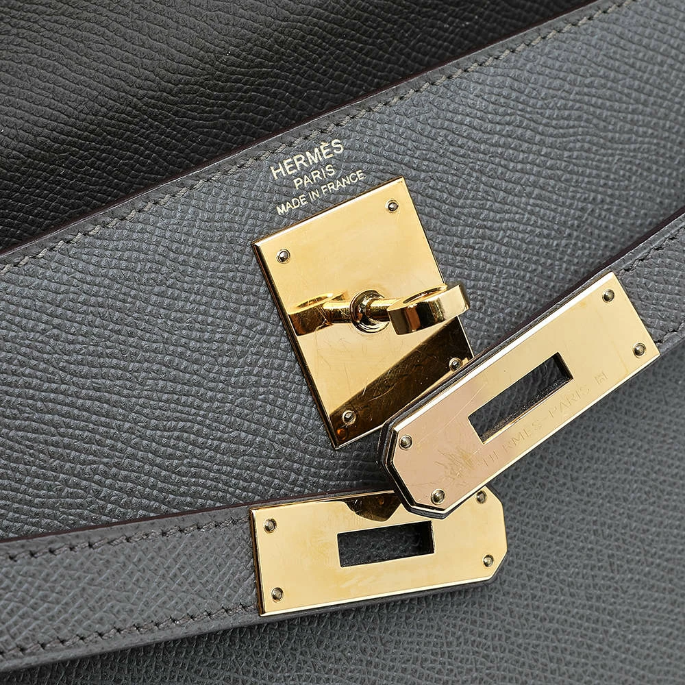 Hermes Etain Epsom Leather Gold Finish Kelly Sellier 28 Bag For Women 12 Hermes Etain Epsom Leather Gold Finish Kelly Sellier 28 Bag For Women - Image 10