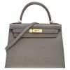 Hermes Etain Epsom Leather Gold Finish Kelly Sellier 28 Bag For Women -Deals Hermes Store luxury women hermes used handbags p515524 013
