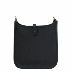 Hermes Black Clemence Leather Evelyne Shoulder Bag For Women -Deals Hermes Store luxury women hermes used handbags p518738 002