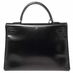 Hermes Black Box Leather Black Hardware So Black Kelly Retourne 35 Bag For Women -Deals Hermes Store luxury women hermes used handbags p521225 017