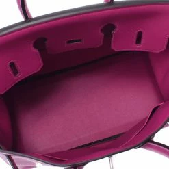 Hermes Purple Swift Leather Palladium Hardware Birkin 25 Bag For Women -Deals Hermes Store luxury women hermes used handbags p525545 008