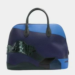 Hermes Multicolor Mixed Leather 1923 "Au Bout Du Monde" Limited Edition Bolide 35 Bag For Women