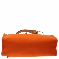 Hermes Brown/Orange Canvas And Leather Herbag Zip PM Bag For Women 19 Hermes Brown/Orange Canvas And Leather Herbag Zip PM Bag For Women -Deals Hermes Store luxury women hermes used handbags p525936 010