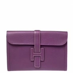 Hermes Anemone Chevre Mysore Leather Elan Jige 29 Clutch For Women
