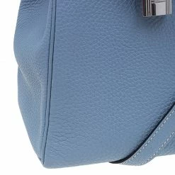 Hermes Blue Lin Togo Palladium Hardware Kelly Retourne 32 Bag For Women -Deals Hermes Store luxury women hermes used handbags p52779 010