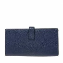 Hermes Navy Blue Epsom Leather Bearn Gusset Wallet For Women -Deals Hermes Store luxury women hermes used handbags p529225 001