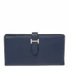 Hermes Navy Blue Epsom Leather Bearn Gusset Wallet For Women -Deals Hermes Store luxury women hermes used handbags p529225 004