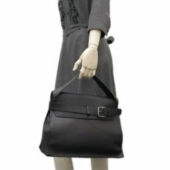 Hermes Black Veau Evergrain Leather Etribelt Top Handle Bag For Women -Deals Hermes Store luxury women hermes used handbags p5305 002