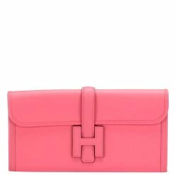 Hermes Pink Leather Elan Jige 29 Clutch Bag For Women