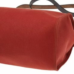 Hermes Brick Red/Moka Canvas And Leather Herbag Zip 39 Bag For Women -Deals Hermes Store luxury women hermes used handbags p533566 009