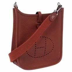 Hermes Brique Clemence Leather Evelyne 16 TPM Bag For Women -Deals Hermes Store luxury women hermes used handbags p536978 002