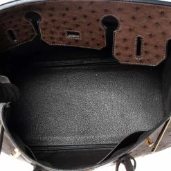 Hermes Chocolate Ostrich Gold Finish Birkin 30 Bag For Women -Deals Hermes Store luxury women hermes used handbags p537723 010