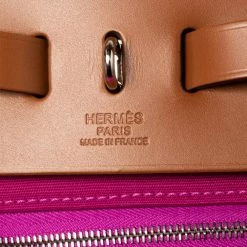 Hermes Magnolia/Fauve Canvas And Leather Herbag Zip 31 Bag For Women -Deals Hermes Store luxury women hermes used handbags p537739 009