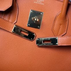 Hermes Hermès Orange Epsom Leather Gold Finished Birkin 35 Bag For Women -Deals Hermes Store luxury women hermes used handbags p537755 007