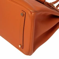 Hermes Hermès Orange Epsom Leather Gold Finished Birkin 35 Bag For Women -Deals Hermes Store luxury women hermes used handbags p537755 016
