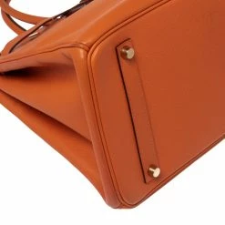 Hermes Hermès Orange Epsom Leather Gold Finished Birkin 35 Bag For Women -Deals Hermes Store luxury women hermes used handbags p537755 017