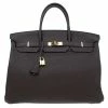 Hermes Choco Brown Togo Leather Gold Hardware Birkin 40 Bag For Women