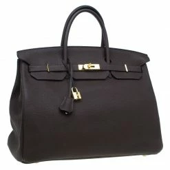 Hermes Choco Brown Togo Leather Gold Hardware Birkin 40 Bag For Women -Deals Hermes Store luxury women hermes used handbags p53812 0003