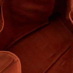 Hermes Orange/Cigare Canvas And Chamonix Leather Valparaiso MM Bag For Women -Deals Hermes Store luxury women hermes used handbags p541902 1637988428 002