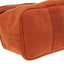 Hermes Orange/Cigare Canvas And Chamonix Leather Valparaiso MM Bag For Women -Deals Hermes Store luxury women hermes used handbags p541902 1637988441 005