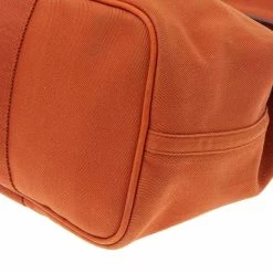 Hermes Orange/Cigare Canvas And Chamonix Leather Valparaiso MM Bag For Women -Deals Hermes Store luxury women hermes used handbags p541902 1637988447 006