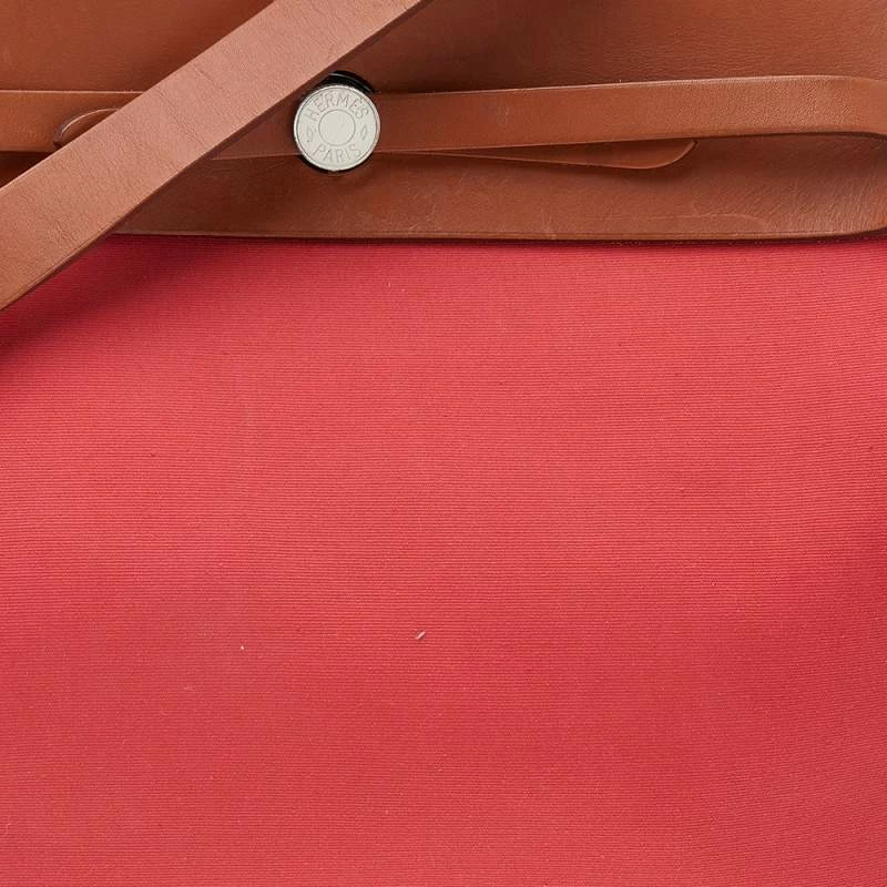 Hermes Bougainvillea/Fauve Canvas And Leather Herbag Zip 39 Bag For Women 7 Hermes Bougainvillea/Fauve Canvas And Leather Herbag Zip 39 Bag For Women - Image 5