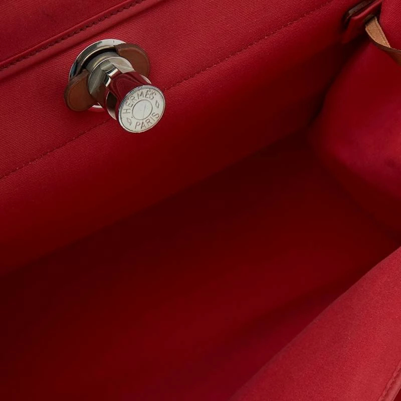 Hermes Bougainvillea/Fauve Canvas And Leather Herbag Zip 39 Bag For Women 9 Hermes Bougainvillea/Fauve Canvas And Leather Herbag Zip 39 Bag For Women - Image 7