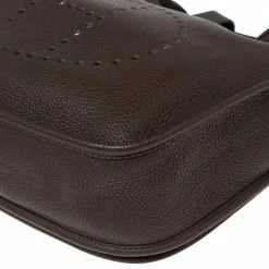 Hermes Cacao Togo Leather Palladium Plated Evelyne III GM Bag For Women -Deals Hermes Store luxury women hermes used handbags p542398 004