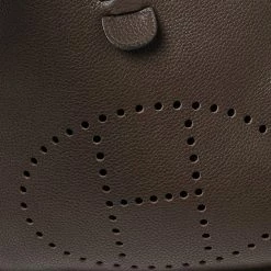 Hermes Cacao Togo Leather Palladium Plated Evelyne III GM Bag For Women -Deals Hermes Store luxury women hermes used handbags p542398 008