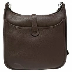 Hermes Cacao Togo Leather Palladium Plated Evelyne III GM Bag For Women -Deals Hermes Store luxury women hermes used handbags p542398 013