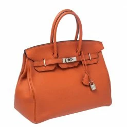 Hermes Terre Battue Togo Leather Palladium Plated Birkin 35 Bag For Women 21 Hermes Terre Battue Togo Leather Palladium Plated Birkin 35 Bag For Women -Deals Hermes Store luxury women hermes used handbags p542399 003