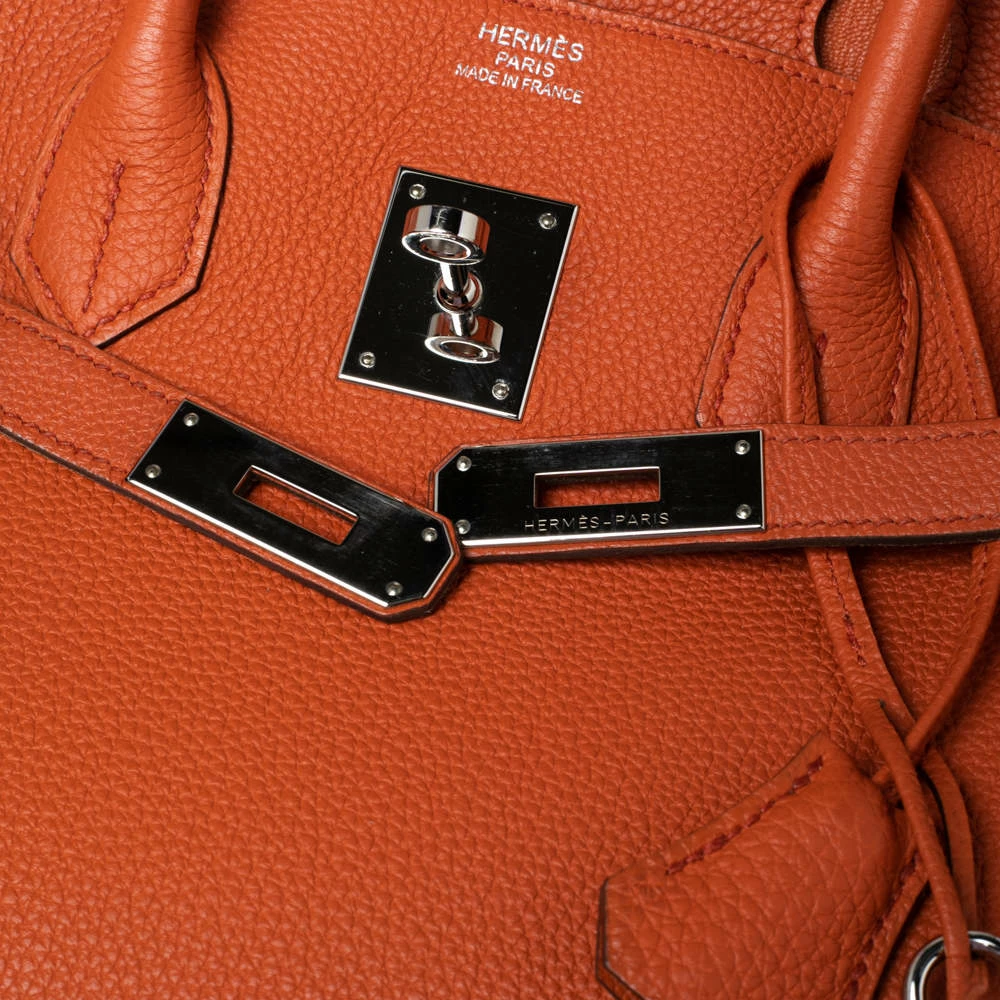 Hermes Terre Battue Togo Leather Palladium Plated Birkin 35 Bag For Women 7 Hermes Terre Battue Togo Leather Palladium Plated Birkin 35 Bag For Women - Image 5