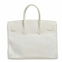 Hermes Blanc Togo Leather Palladium Plated Birkin 35 Bag For Women -Deals Hermes Store luxury women hermes used handbags p543620 010