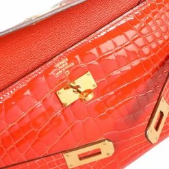 Hermes Tangerine Shiny Alligator Leather Classic Kelly Wallet For Women 17 Hermes Tangerine Shiny Alligator Leather Classic Kelly Wallet For Women -Deals Hermes Store luxury women hermes used handbags p549803 006