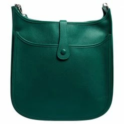 Hermes Vert Bengale Epsom Leather Evelyne III GM Bag For Women -Deals Hermes Store luxury women hermes used handbags p549993 007