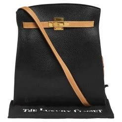 Hermes Black/Natural Ardennes And Chamonix Gold Plated Kelly Sport Bag For Women -Deals Hermes Store luxury women hermes used handbags p551673 009