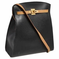 Hermes Black/Natural Ardennes And Chamonix Gold Plated Kelly Sport Bag For Women -Deals Hermes Store luxury women hermes used handbags p551673 011
