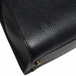 Hermes Black/Natural Ardennes And Chamonix Gold Plated Kelly Sport Bag For Women -Deals Hermes Store luxury women hermes used handbags p551673 014