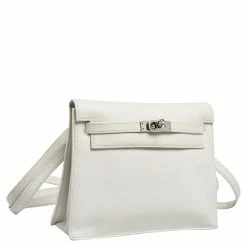 Hermes Blanc Evercolor Leather Kelly Danse Palladium Plated Bag For Women -Deals Hermes Store luxury women hermes used handbags p554557 010
