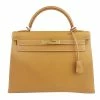 Hermes Brown Leather Chamonix Gold Hardware Kelly 32 Bag For Women