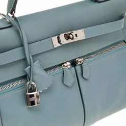 Hermes Ciel Swift Leather Palladium Plated Kelly Lakis 32 Bag For Women -Deals Hermes Store luxury women hermes used handbags p558391 002