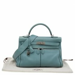 Hermes Ciel Swift Leather Palladium Plated Kelly Lakis 32 Bag For Women -Deals Hermes Store luxury women hermes used handbags p558391 011