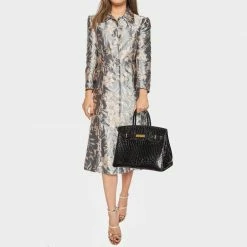 Hermes Black Crocodile Gold Plated Birkin 35 Bag For Women -Deals Hermes Store luxury women hermes used handbags p559340 022