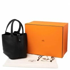 Hermes Black Taurillon Clemence Leather Picotin Lock Tressage MM Bag For Women 23 Hermes Black Taurillon Clemence Leather Picotin Lock Tressage MM Bag For Women -Deals Hermes Store luxury women hermes used handbags p562261 012
