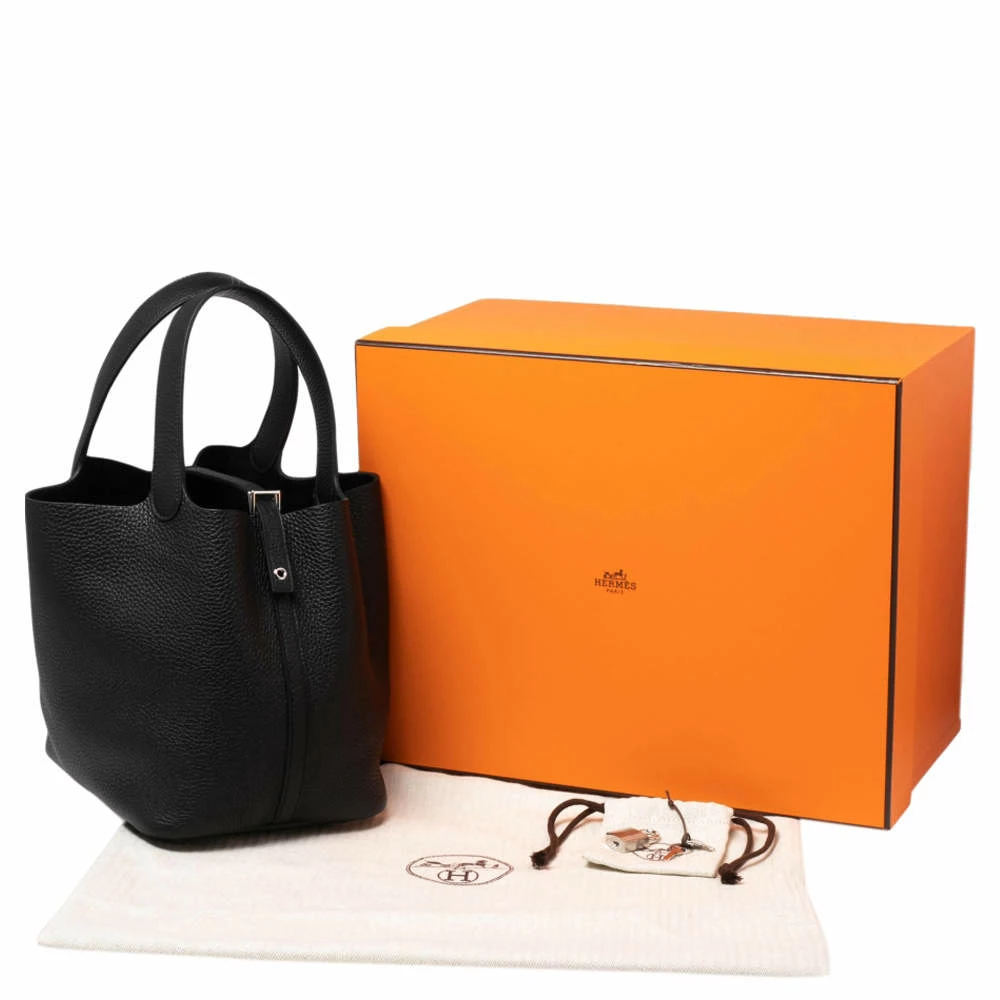 Hermes Black Taurillon Clemence Leather Picotin Lock Tressage MM Bag For Women 12 Hermes Black Taurillon Clemence Leather Picotin Lock Tressage MM Bag For Women - Image 10