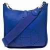Hermes Blue Electric Togo Leather Evelyne III PM Bag For Women -Deals Hermes Store luxury women hermes used handbags p564389 003