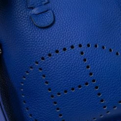 Hermes Blue Electric Togo Leather Evelyne III PM Bag For Women -Deals Hermes Store luxury women hermes used handbags p564389 008