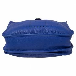Hermes Blue Electric Togo Leather Evelyne III PM Bag For Women -Deals Hermes Store luxury women hermes used handbags p564389 015